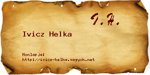 Ivicz Helka névjegykártya
